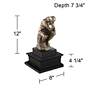 Thinker on a Rock 12"H Statue With Black Square Riser