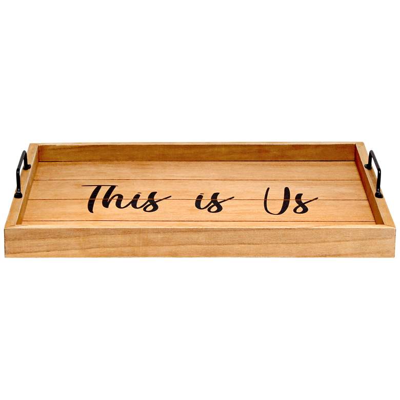 Image 2 This Is US" Decorative Wood Serving Tray