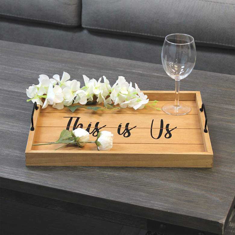 Image 1 This Is US" Decorative Wood Serving Tray