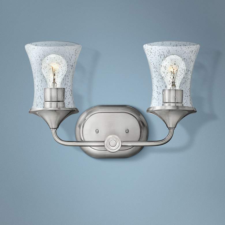 Image 1 Thistledown 10 1/2" High Brushed Nickel  2-Light Wall Sconce