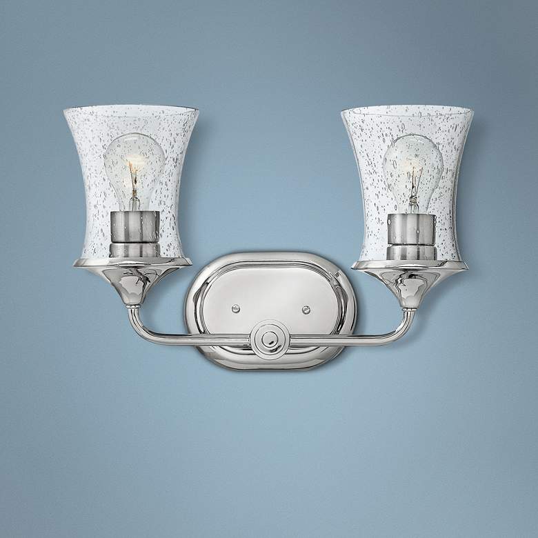 Image 1 Thistledown 10 1/2"H Polished Nickel 2-Light Wall Sconce