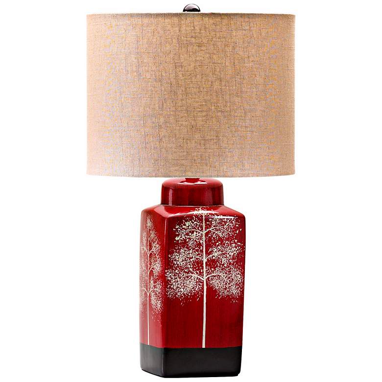 Image 1 Thomas Branch Details Red Table Lamp