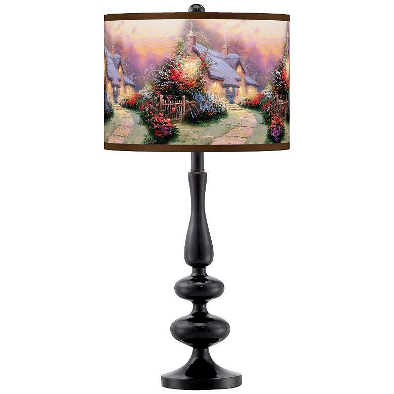 Image 1 Thomas Kinkade Glory of Evening Giclee Glow Black Table Lamp