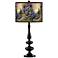 Thomas Kinkade Seaside Hideaway Giclee Glow Black Table Lamp