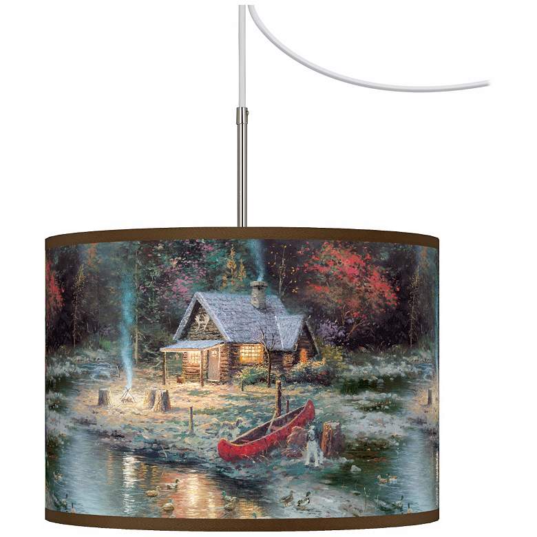 Image 1 Thomas Kinkade The End Of A Perfect Day II Plug-In Swag Light