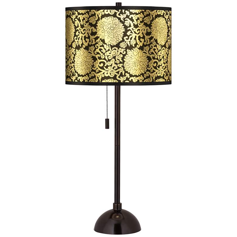 Image 1 Thomas Paul Blossom Gold Metallic Tiger Bronze Club Table Lamp