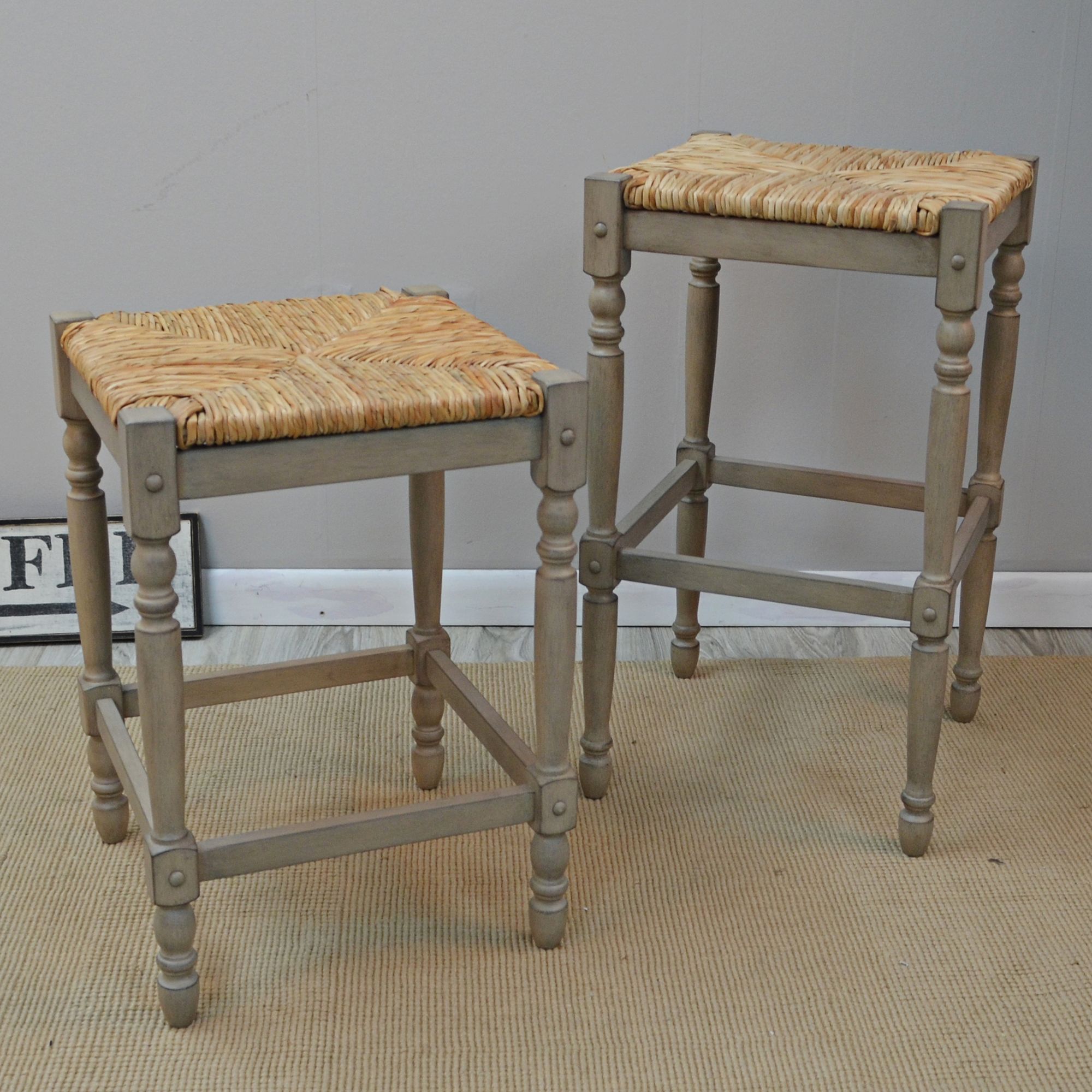 Thomasville 23 3/4" Weathered Gray Counter Stool 37R66 Lamps Plus