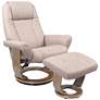 Thomma Sand Fabric Swivel Recliner with Ottoman