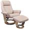 Thomma Sand Fabric Swivel Recliner with Ottoman