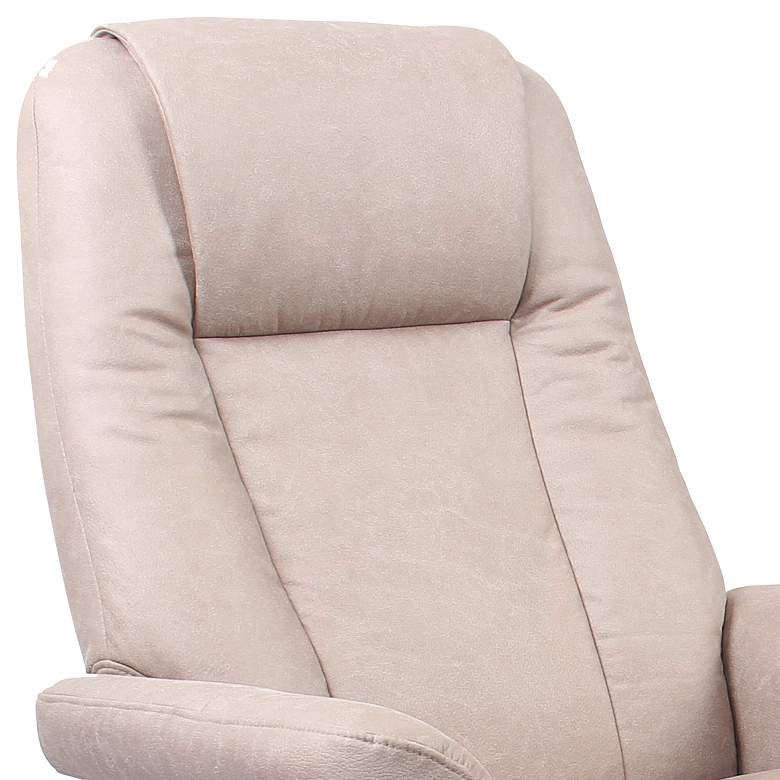 Image 2 Thomma Sand Fabric Swivel Recliner with Ottoman more views
