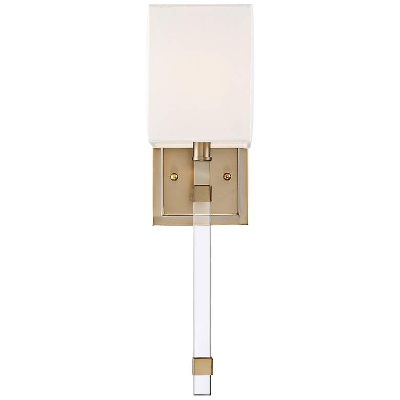 Image 1 Thompson; 1 Light; Wall Sconce; Burnished Brass Finish w/ White Linen