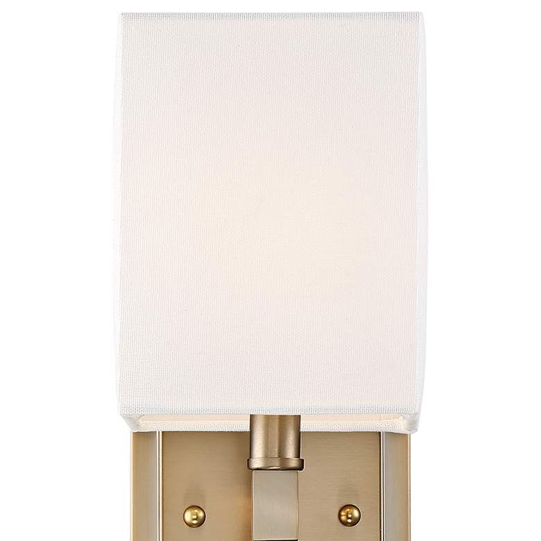 Image 2 Thompson; 1 Light; Wall Sconce; Burnished Brass Finish w/ White Linen more views