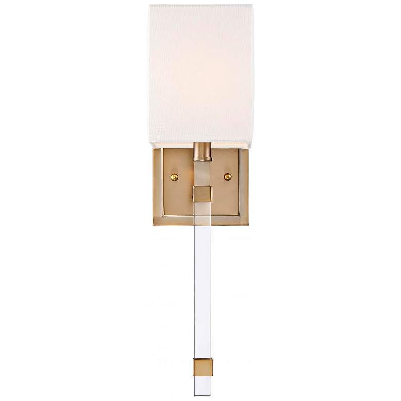 Image 4 Thompson; 1 Light; Wall Sconce; Burnished Brass Finish w/ White Linen more views