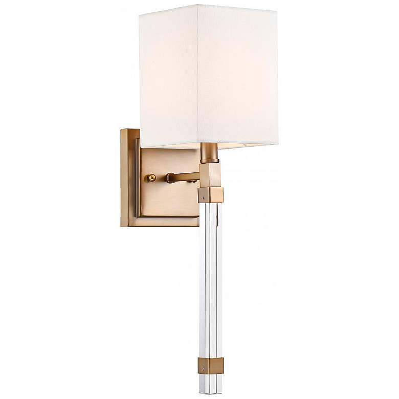 Image 5 Thompson; 1 Light; Wall Sconce; Burnished Brass Finish w/ White Linen more views