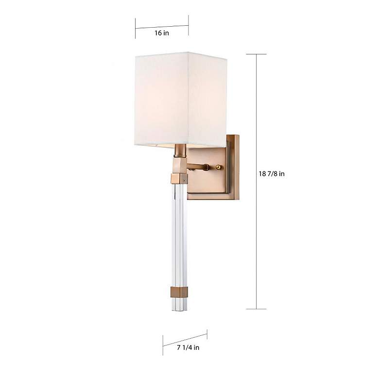 Image 6 Thompson; 1 Light; Wall Sconce; Burnished Brass Finish w/ White Linen more views