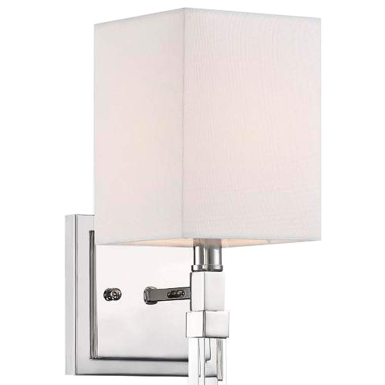 Image 3 Thompson; 1 Light; Wall Sconce; Polished Nickel Finish w/ White Linen Shade more views
