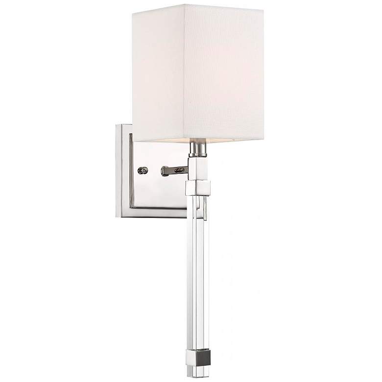 Image 6 Thompson; 1 Light; Wall Sconce; Polished Nickel Finish w/ White Linen Shade more views
