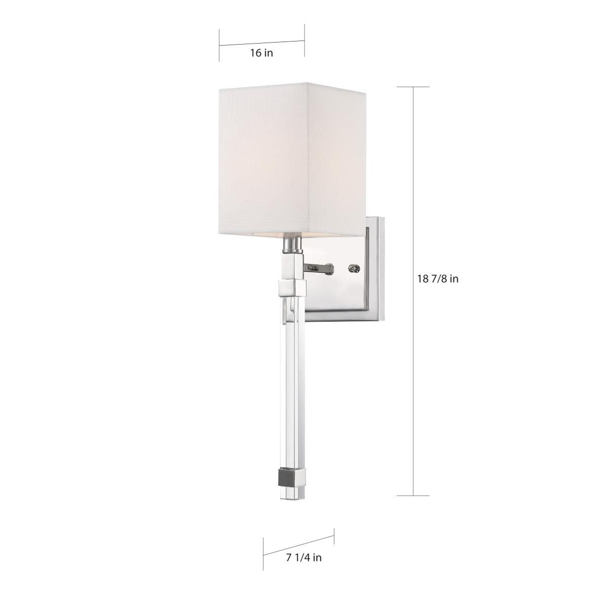 Image 7 Thompson; 1 Light; Wall Sconce; Polished Nickel Finish w/ White Linen Shade more views