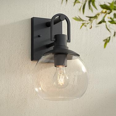Thompson 12 1/4" High Black Outdoor Wall Light