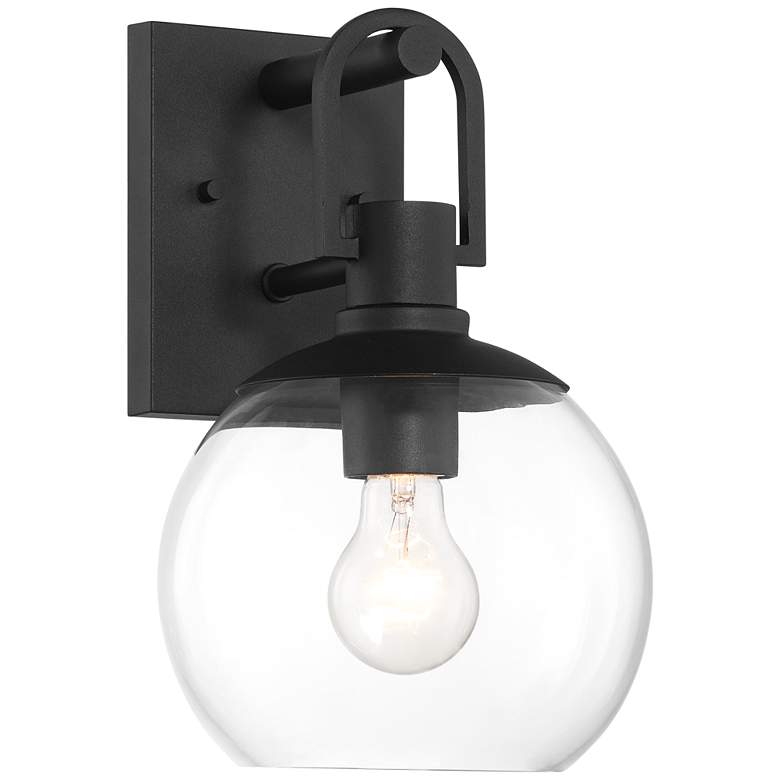 Image 2 Thompson 12 1/4" High Black Outdoor Wall Light