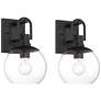 Thumbnail2 of Thompson 12 1/4" High Black Wall Sconce Set of 2