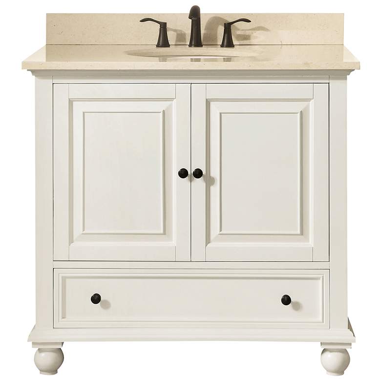Image 1 Thompson 37" Wide Marble Top Single Sink Bath Vanity