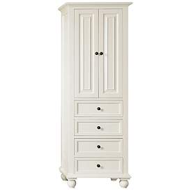 Image2 of Thompson 68" High French White 4-Drawer Tall Linen Cabinet