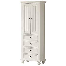 Image3 of Thompson 68" High French White 4-Drawer Tall Linen Cabinet more views
