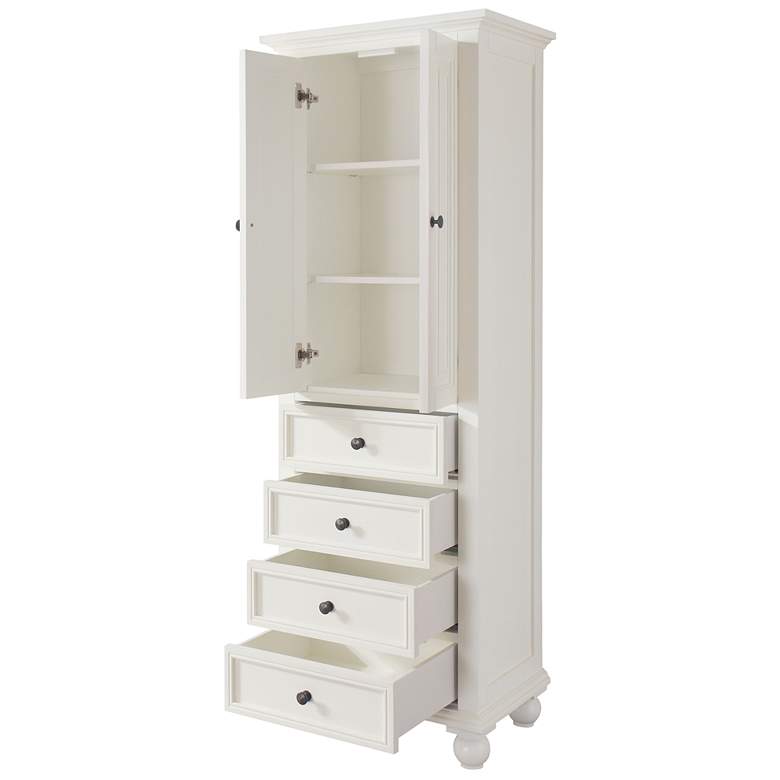 Image 4 Thompson 68" High French White 4-Drawer Tall Linen Cabinet more views