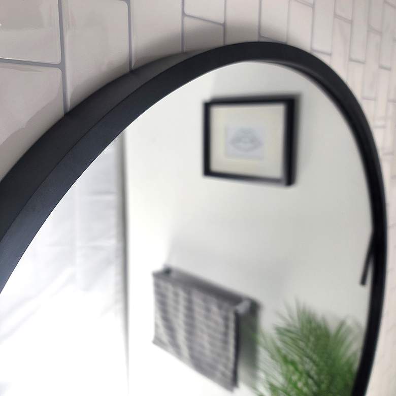 Image 4 Thompson Matte Black 23 1/2" Round Framed Wall Mirror more views