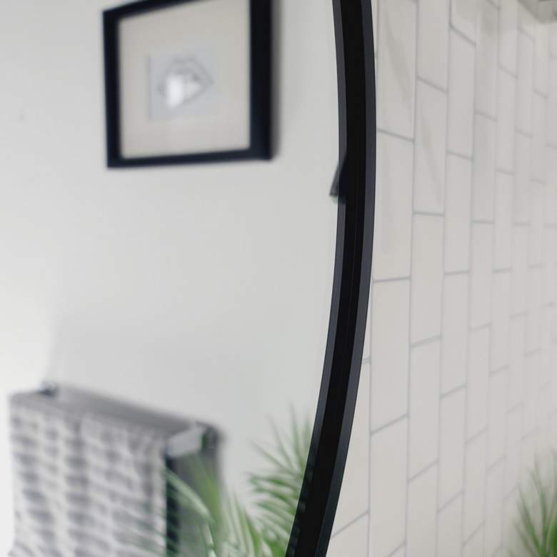 Image 4 Thompson Matte Black 27 3/4" Round Framed Wall Mirror  more views