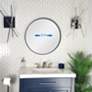 Thompson Matte Black 27 3/4" Round Framed Wall Mirror