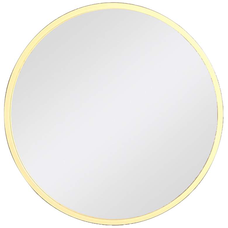 Image 2 Thompson Matte Natural 23 1/2" Round Framed Wall Mirror