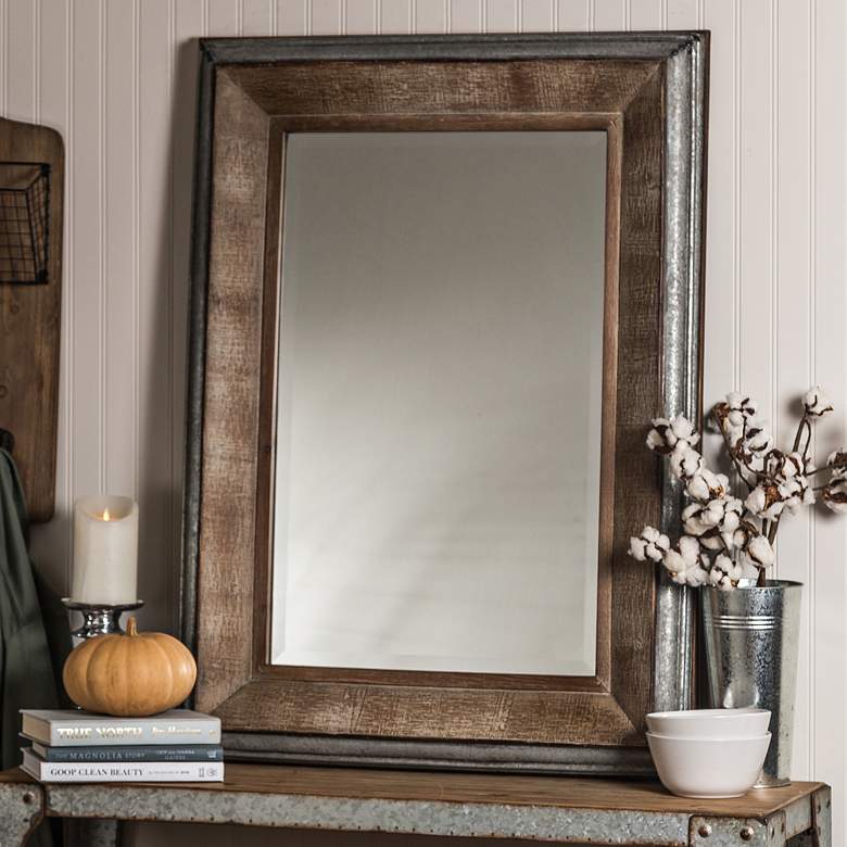 Image 1 Thompson Reclaimed Wood 28 3/4 inch x 39 inch Wall Mirror