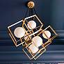 1_Thomson 21" Wide Gold 6-Light Pendant with White Glass