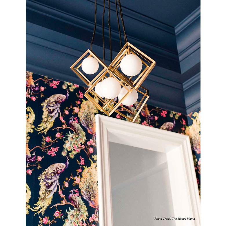 Image 3 Thomson 21" Wide Gold 6-Light Pendant with White Glass more views