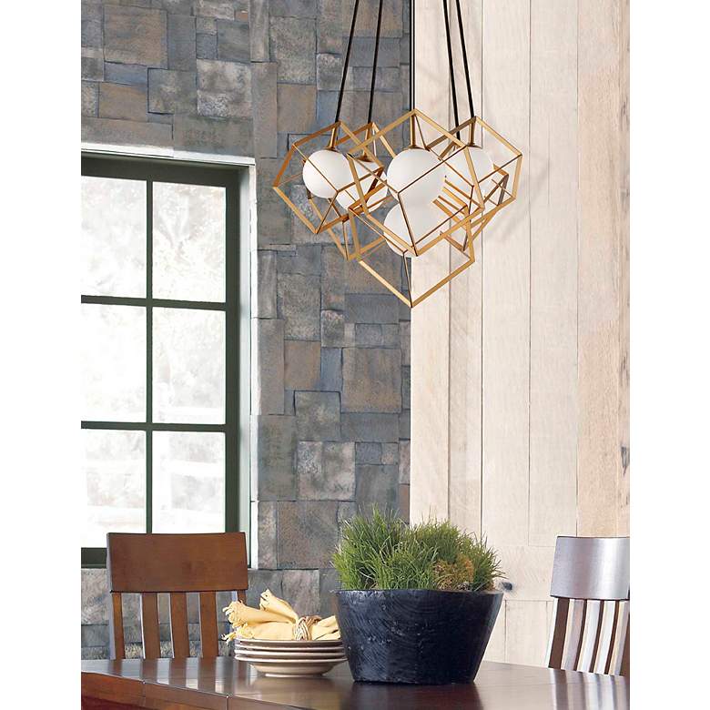 Image 5 Thomson 21" Wide Gold 6-Light Pendant with White Glass more views