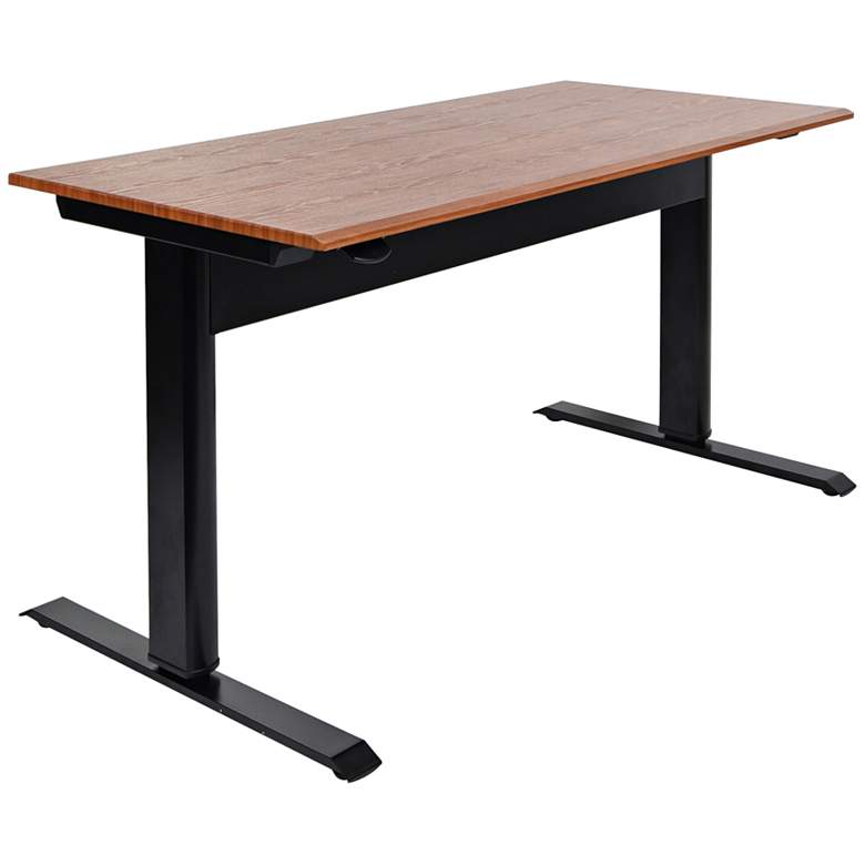 Image 1 Thorn Black and Teak Large Adjustable Standing Desk