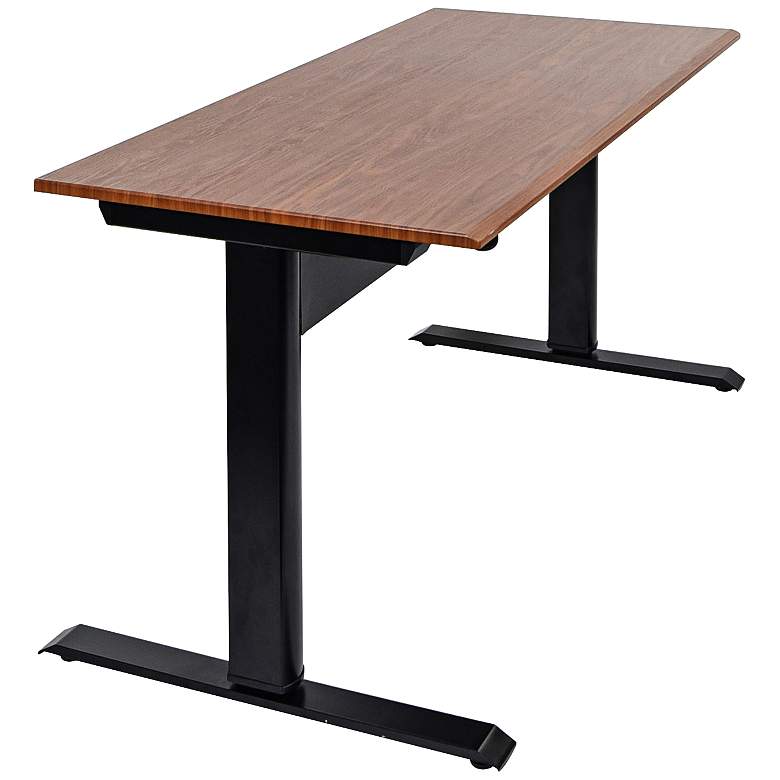 Image 1 Thorn Black and Teak Small Adjustable Standing Desk