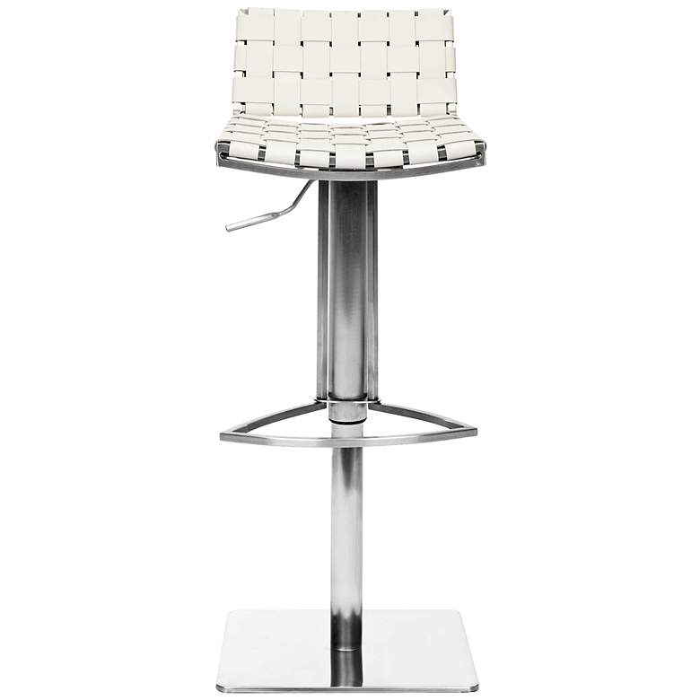 Image 1 Thornley Gas Lift White Bonded Leather Bar Stool