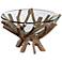 Thoro 20" Wide Rustic Natural Wood Clear Glass Bowl