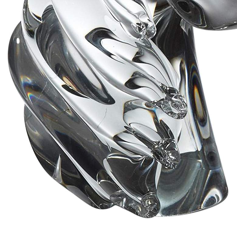 Image 3 Thoroughbred 9 1/2" High Glass Horse Head Animal Sculpture more views