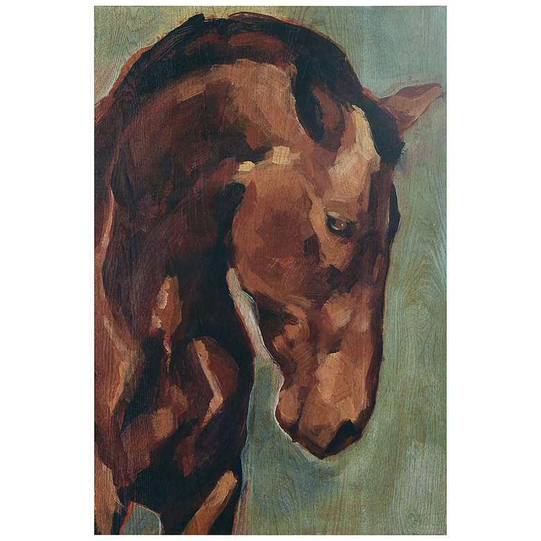 Image 2 Thoroughbred- Horse Portrait 36" High Giclee Wood Wall Art