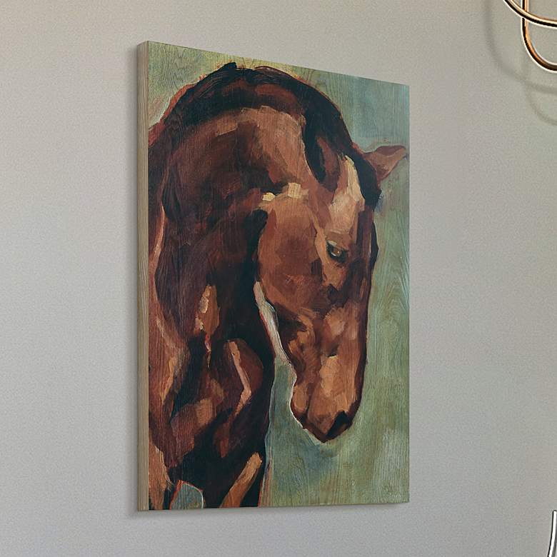 Image 1 Thoroughbred- Horse Portrait 36" High Giclee Wood Wall Art