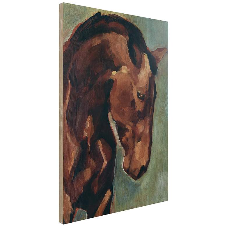 Image 5 Thoroughbred- Horse Portrait 36" High Giclee Wood Wall Art more views