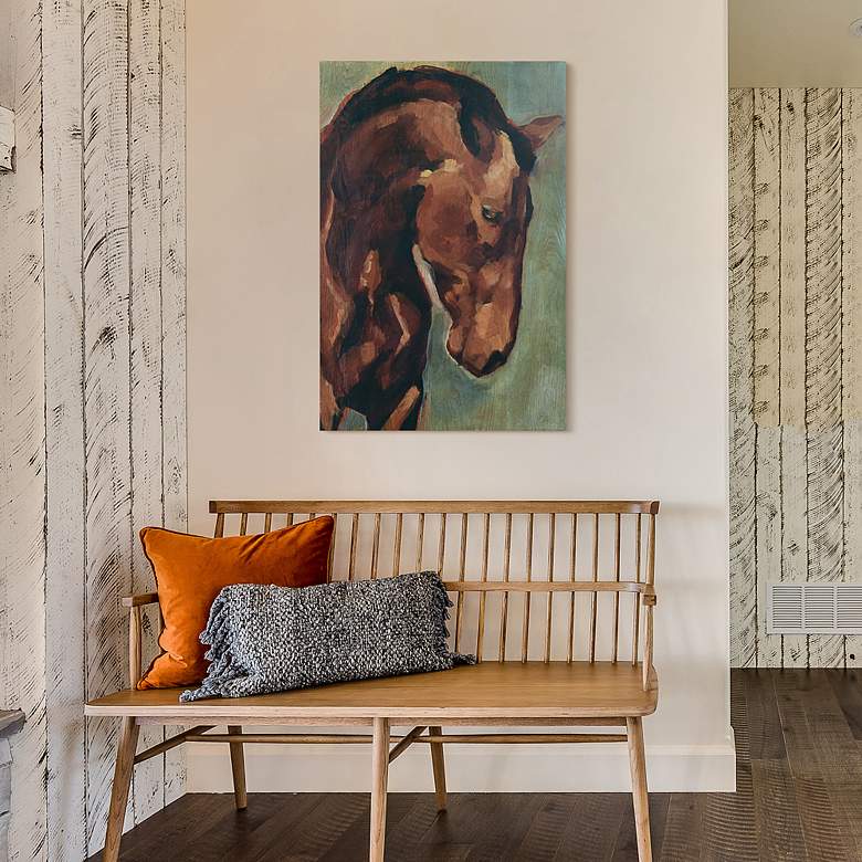Image 6 Thoroughbred- Horse Portrait 36" High Giclee Wood Wall Art more views