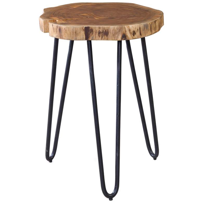Image 1 Thorpe 24 inch Natural Wood and Matte Black End Table