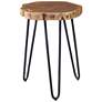Thorpe 24" Natural Wood and Matte Black End Table