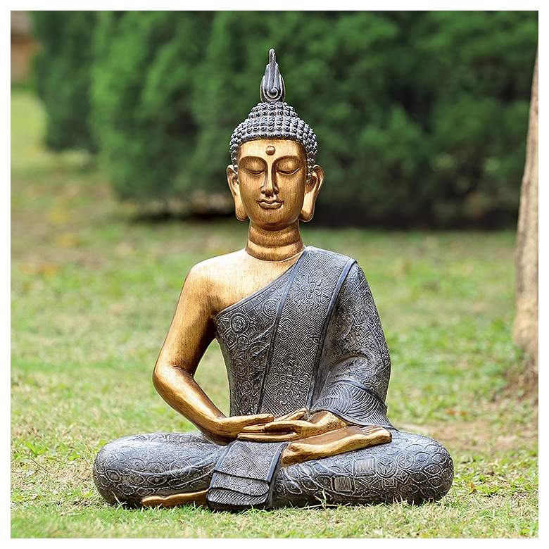 Image 1 Thoughtful Buddha 24 inch High Garden Statue