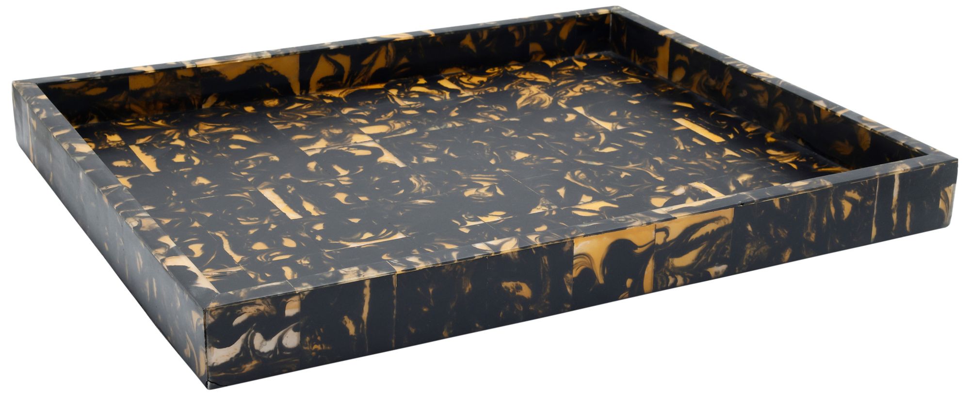 Image 4 Thrace Black, Yellow Rectangular Tray - Set of 2 more views